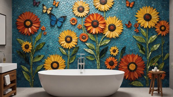 Quelle technique utiliser pour créer une mosaïque murale personnalisée dans une salle de bain?